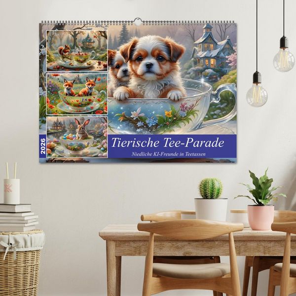 Produktbild: Tierische Tee-Parade (Wandkalender 2026 DIN A2 quer), CALVENDO Monatskalender