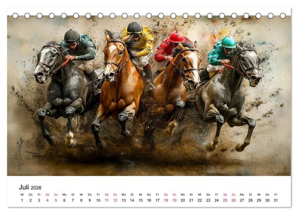 Produktbild: Pferderennen (Tischkalender 2026 DIN A5 quer), CALVENDO Monatskalender