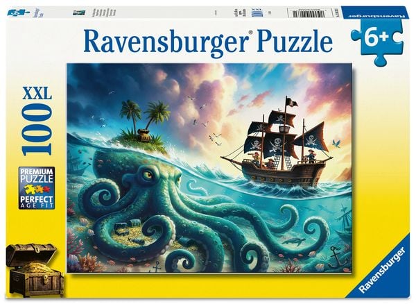 Produktbild: Kinderpuzzle 100 XXL Teile - Der Schatz des Kraken