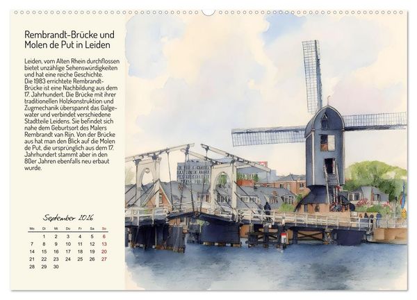 Produktbild: Romantische Reise durch die Niederlande (hochwertiger Premium Wandkalender 2026 DIN A2 quer), Kunstdruck in Hochglanz