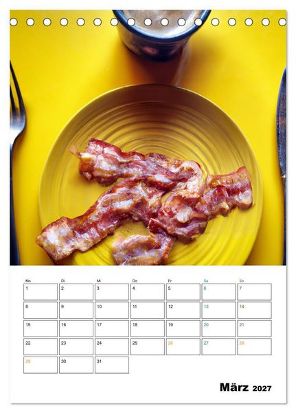 Produktbild: Bacon Kalender - Wir lieben Bacon (Tischkalender 2027 DIN A5 hoch), CALVENDO Monatskalender