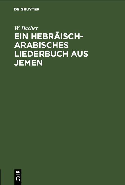 Produktbild: Ein hebr&auml;isch-arabisches Liederbuch aus Jemen