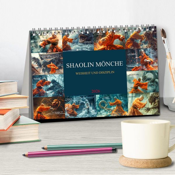 Produktbild: Shaolin M&ouml;nche - Weisheit und Disziplin (Tischkalender 2026 DIN A5 quer), CALVENDO Monatskalender