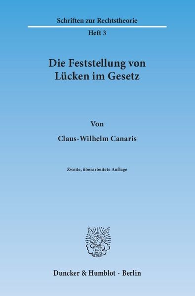 Produktbild: Die Feststellung von L&uuml;cken im Gesetz.