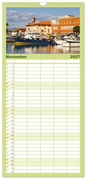 Produktbild: Familienplaner 2027 - Toskana. Livorno - Volterra - Piombino mit 5 Spalten (Wandkalender, 21 x 45 cm) CALVENDO