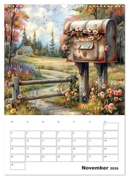 Produktbild: Zeitreise - Der vintage Briekasten Kalender (Wandkalender 2026 DIN A3 hoch), CALVENDO Monatskalender
