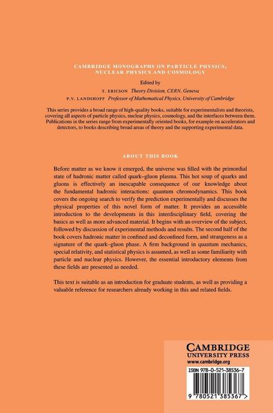 Produktbild: Hadrons and Quark-Gluon Plasma