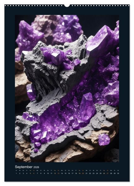 Produktbild: Fantastische Mineralien - Geheimnisvolle Sch&auml;tze (Wandkalender 2026 DIN A2 hoch), CALVENDO Monatskalender