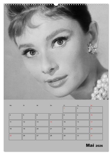 Produktbild: Hollywood-Diva. Audrey Hepburn (hochwertiger Premium Wandkalender 2026 DIN A2 hoch), Kunstdruck in Hochglanz