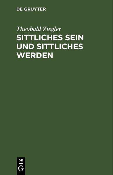 Produktbild: Sittliches Sein und sittliches Werden