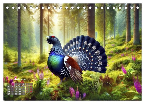 Produktbild: Stark wie der Auerhahn (Tischkalender 2026 DIN A5 quer), CALVENDO Monatskalender