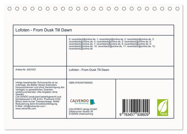 Produktbild: Lofoten - From Dusk Till Dawn (Tischkalender 2026 DIN A5 quer), CALVENDO Monatskalender