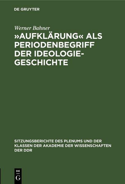 Produktbild: &raquo;Aufkl&auml;rung&laquo; als Periodenbegriff der Ideologiegeschichte