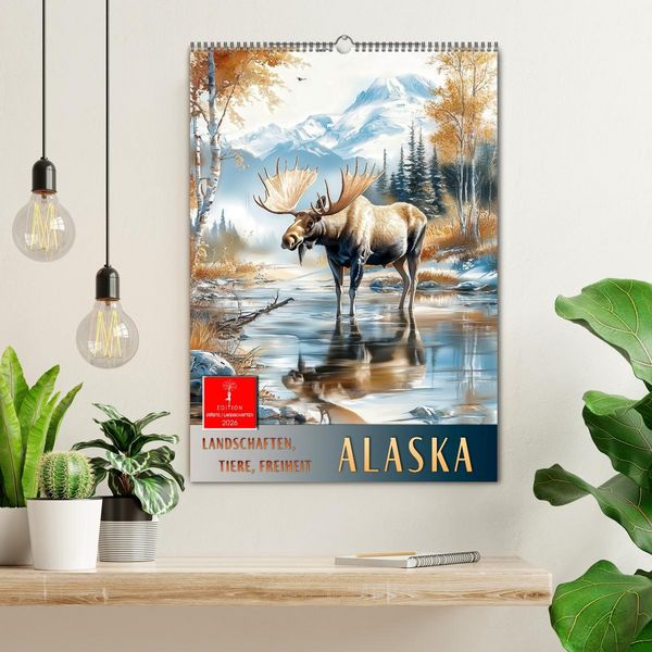 Produktbild: Alaska - Landschaften, Tiere, Freiheit (Wandkalender 2026 DIN A2 hoch), CALVENDO Monatskalender
