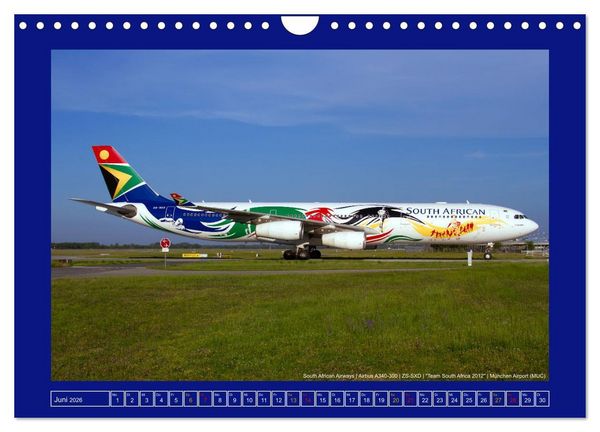 Produktbild: Bunte Airliner (Wandkalender 2026 DIN A4 quer), CALVENDO Monatskalender