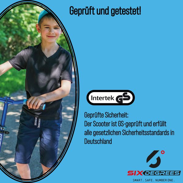 Produktbild: SIX DEGREES Alu Scooter Junior 145 blau