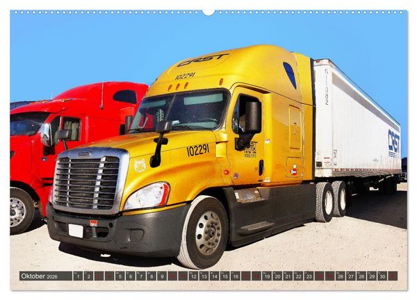 Produktbild: Amerikanische Lastwagen - Trucks (hochwertiger Premium Wandkalender 2026 DIN A2 quer), Kunstdruck in Hochglanz