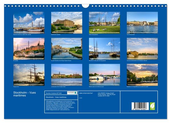 Produktbild: Stockholm - Vues maritimes (Calendrier mural 2026 DIN A3 vertical), CALVENDO calendrier mensuel