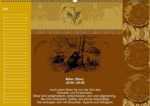 Produktbild: Indianisches Horoskop / Geburtstagskalender (Wandkalender immerw&auml;hrend DIN A2 quer)