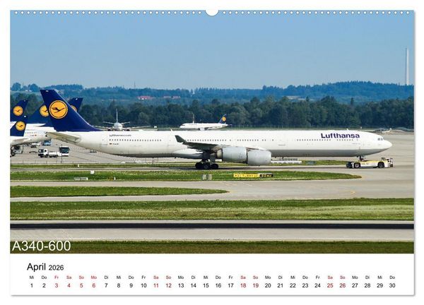 Produktbild: Flugzeuge von Airbus (Wandkalender 2026 DIN A2 quer), CALVENDO Monatskalender