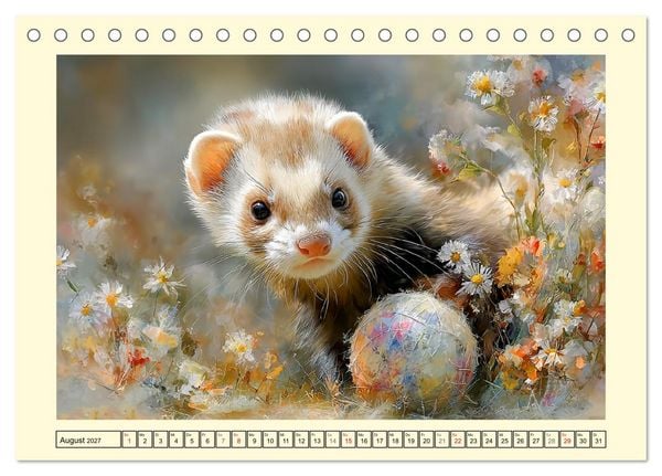 Produktbild: Frettchen. Kleine Wusel im Cottage-Garten (Tischkalender 2027 DIN A5 quer), CALVENDO Monatskalender