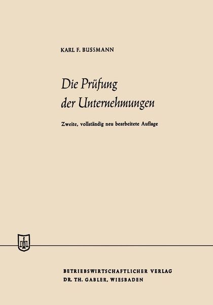 Produktbild: Die Pr&uuml;fung der Unternehmungen