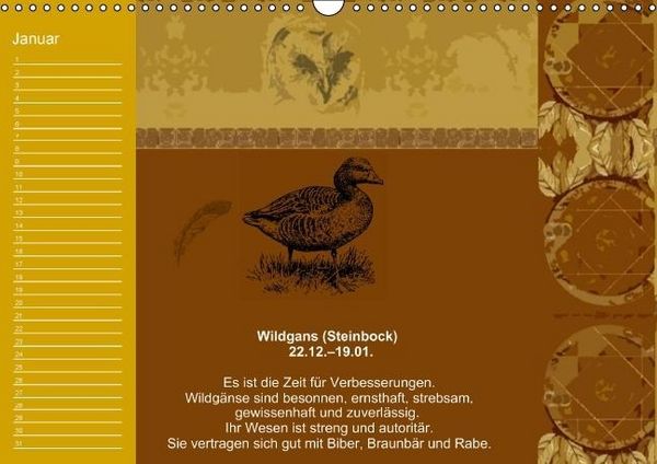 Produktbild: Indianisches Horoskop / Geburtstagskalender (Wandkalender immerw&auml;hrend DIN A3 quer)
