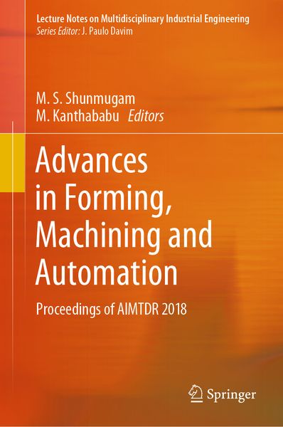 Produktbild: Advances in Forming, Machining and Automation