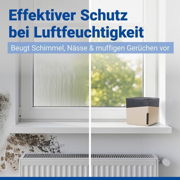 Produktbild: Raumentfeuchter Mod. Cube Beige 500 g, 2er Set, beugt Schimmel und Ger&uuml;chen vor