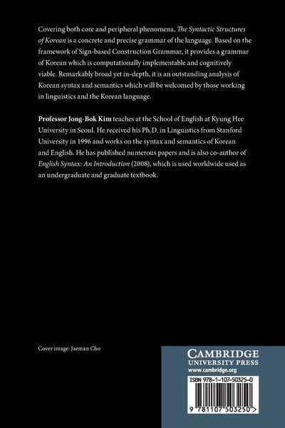 Produktbild: The Syntactic Structures of Korean