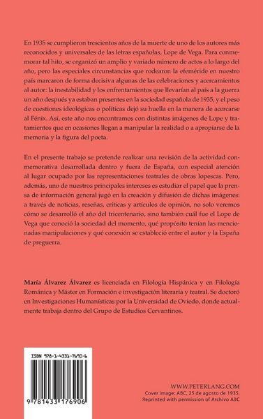 Produktbild: El tricentenario de la muerte de Lope de Vega a trav&eacute;s de la prensa de 1935