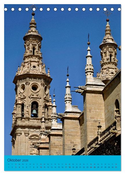 Produktbild: Kathedralen in Spanien (Tischkalender 2026 DIN A5 hoch), CALVENDO Monatskalender