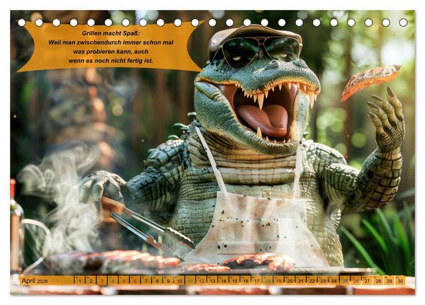 Produktbild: Tierisch lustige Grillmeister (Tischkalender 2026 DIN A5 quer), CALVENDO Monatskalender
