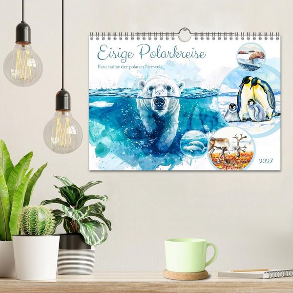 Produktbild: Eisige Polarkreise - Faszination der polaren Tierwelt (Wandkalender 2027 DIN A4 quer), CALVENDO Monatskalender