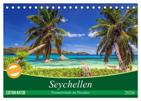 Produktbild: Seychellen &ndash; Traumstr&auml;nde im Paradies (Tischkalender 2026 DIN A5 quer), CALVENDO Monatskalender