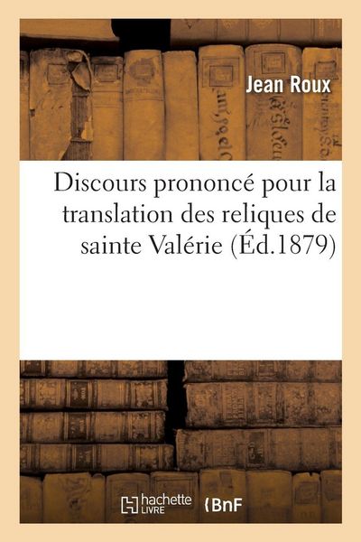 Produktbild: Discours pour la translation des reliques de sainte Val&eacute;rie