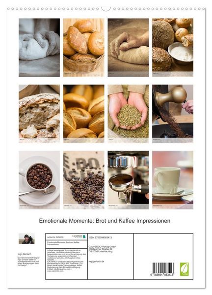 Produktbild: Emotionale Momente: Brot und Kaffee Impressionen (hochwertiger Premium Wandkalender 2027 DIN A2 hoch), Kunstdruck in Hochglanz