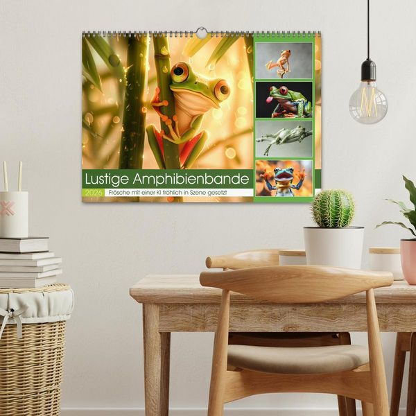 Produktbild: Lustige Amphibienbande (Wandkalender 2026 DIN A3 quer), CALVENDO Monatskalender