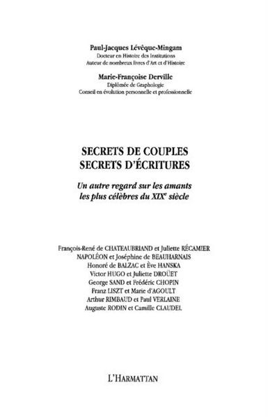 Produktbild: Secrets de couples, secrets d'ecritures