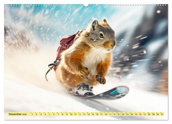 Produktbild: Eichh&ouml;rnchen im Erlebnishunger (Wandkalender 2026 DIN A2 quer), CALVENDO Monatskalender