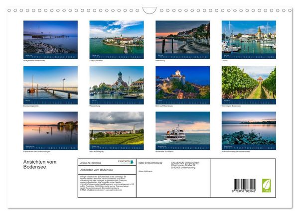 Produktbild: Ansichten vom Bodensee (Wandkalender 2026 DIN A3 quer), CALVENDO Monatskalender