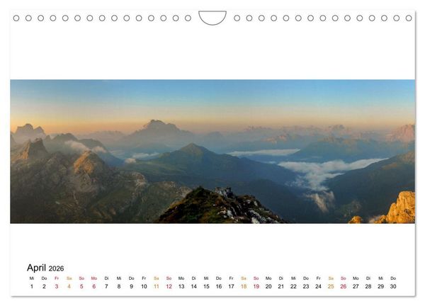 Produktbild: Der Dolomiten H&ouml;henweg EINS in Panoramabildern (Wandkalender 2026 DIN A4 quer), CALVENDO Monatskalender