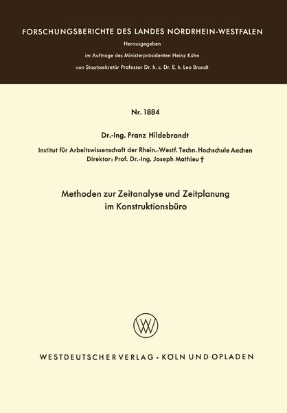 Produktbild: Methoden zur Zeitanalyse und Zeitplanung im Konstruktionsb&uuml;ro