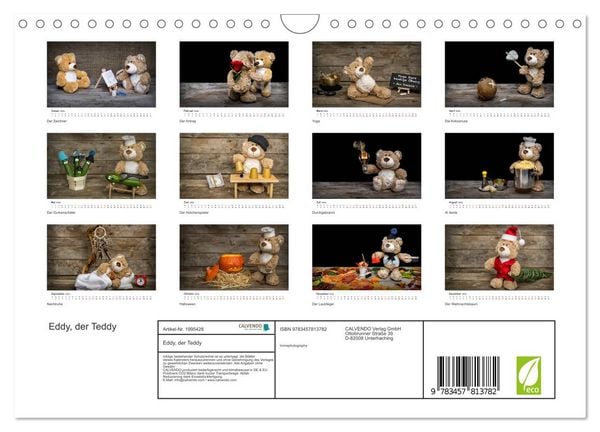 Produktbild: Eddy, der Teddy (Wandkalender 2026 DIN A4 quer), CALVENDO Monatskalender