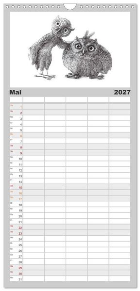Produktbild: Familienplaner 2027 - TIERONISCH mit 5 Spalten (Wandkalender, 21 x 45 cm) CALVENDO