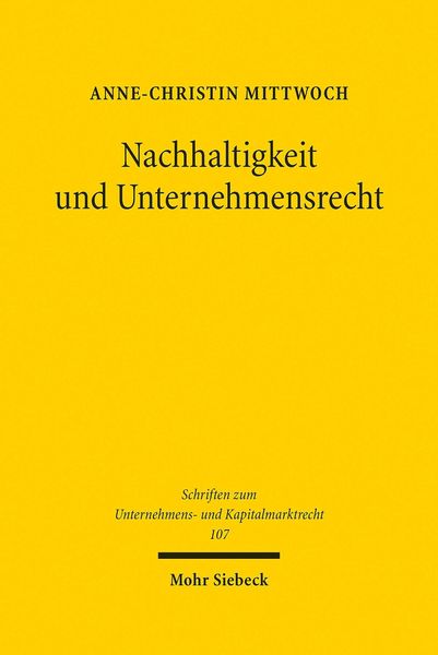 Produktbild: Nachhaltigkeit und Unternehmensrecht