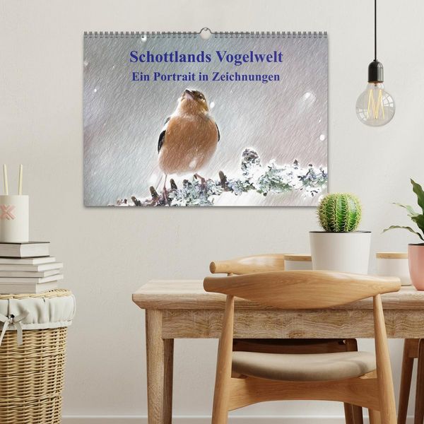 Produktbild: Schottlands Vogelwelt - Ein Portr&auml;t in Zeichnungen (Wandkalender 2026 DIN A3 quer), CALVENDO Monatskalender