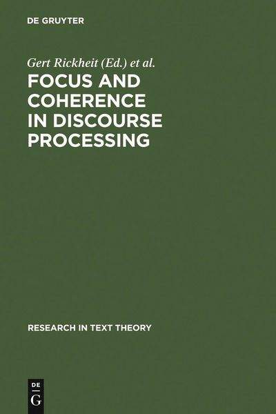 Produktbild: Focus and Coherence in Discourse Processing