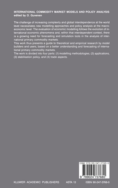 Produktbild: International Commodity Market Models and Policy Analysis