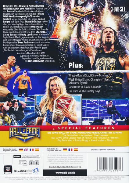 Produktbild: WrestleMania 32 [3 DVDs]
